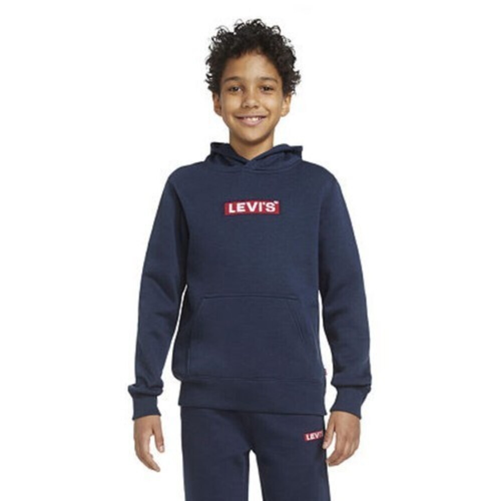 Levi's Box Tab 91J761F Hoodie Boys Small Dress Blue Long Sleeve Pullover RED600
